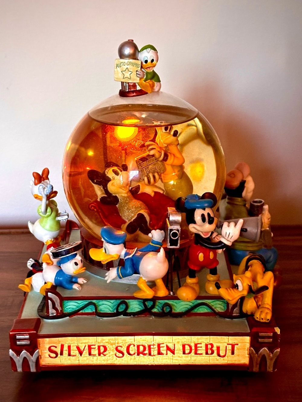 Disney Musical Snow Globe Silver Screen "There's No Business Like Show Business"